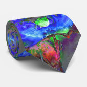 Abstrakt bläulich blühender Mohn Krawatte (Gerollt)