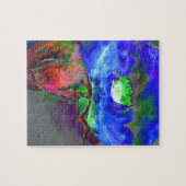 Abstrakt bläulich blühender Mohn Puzzle (Horizontal)