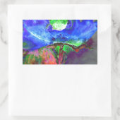 Abstrakt bläulich blühender Mohn Rechteckiger Aufkleber (Tasche)