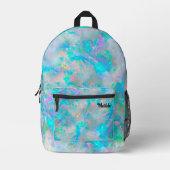 abstrakt-blauopal-inspiriert Textur Bedruckter Rucksack (Vorderseite)