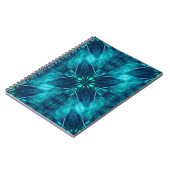 Abstrakt Bloom Aqua und Blue Fraktal Design Notizblock (Linke Seite)