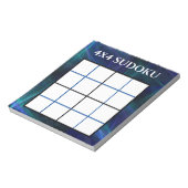 Abstrakt Blue 4x4 Sudoku-Vorlage Notizblock (Rotiert)