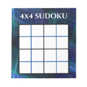 Abstrakt Blue 4x4 Sudoku-Vorlage Notizblock (Vorderseite)