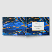 Abstrakt Blue Agate Watercolor Gästebuch (Voll)