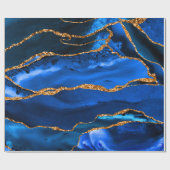 Abstrakt Blue Agate Watercolor Geschenkpapier (Flach)