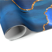 Abstrakt Blue Agate Watercolor Geschenkpapier (Rolleneckpunkt)