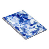 Abstrakt Blue and White Blätter Foto Notebook Notizblock (Rechte Seite)