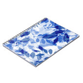 Abstrakt Blue and White Blätter Foto Notebook Notizblock (Linke Seite)