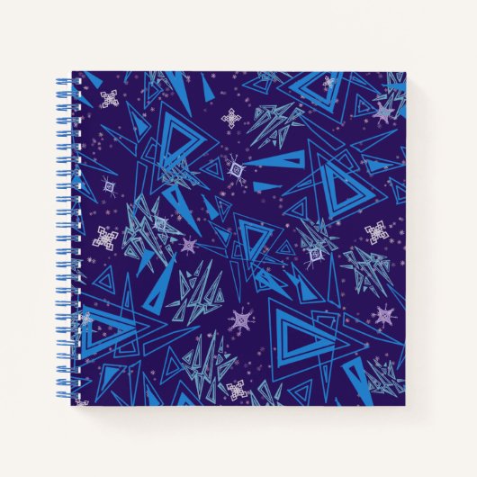 Abstrakt Blue Aqua Ice Crystals Sketchbook Journal Notizblock (Vorderseite)
