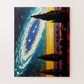 Abstrakt Blue Aqua Yellow Sky Fun Scene Puzzle (Vertikal)