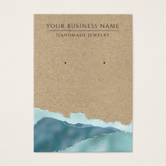 Abstrakt Blue Aquamarin Kraft Earring Display Card (Vorderseite)