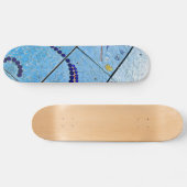 Abstrakt Blue Baltimore Geometric Mirror Mosaik Skateboard (Horizontal)