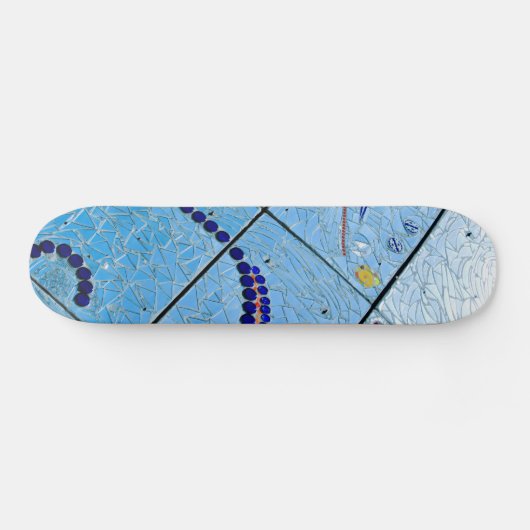 Abstrakt Blue Baltimore Geometric Mirror Mosaik Skateboard (Horizontal)