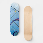 Abstrakt Blue Baltimore Geometric Mirror Mosaik Skateboard (Vorderseite)