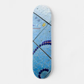 Abstrakt Blue Baltimore Geometric Mirror Mosaik Skateboard (Vorderseite)