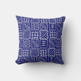 Abstrakt Blue Batik Pillow Kissen