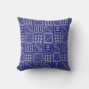 Abstrakt Blue Batik Pillow Kissen