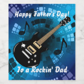 Abstrakt Blue Black Gitarre Vathers Day Rockin Vat Weinetikett (Einzelnes Label)