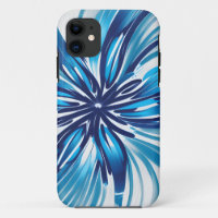Abstrakt Blue Blume Art Deco