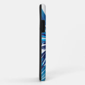 Abstrakt Blue Blume Art Deco Case-Mate iPhone Hülle (Hinten/Rechts)