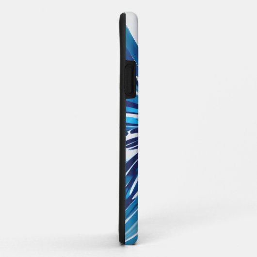 Abstrakt Blue Blume Art Deco Case-Mate iPhone Hülle (Hinten/Rechts)