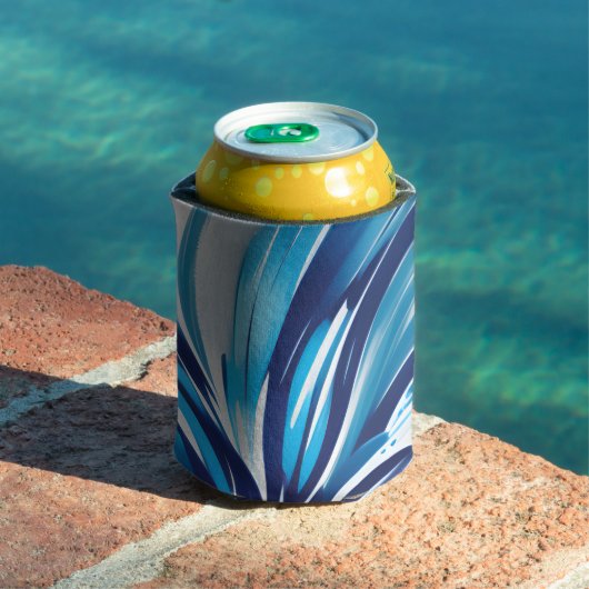 Abstrakt Blue Blume Art Deco Dosenkühler (In Situ Pool)