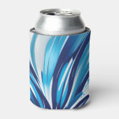 Abstrakt Blue Blume Art Deco Dosenkühler (Kanne Vorderseite)