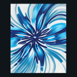 Abstrakt Blue Blume Art Deco Poster<br><div class="desc">Abstrakt Blue Blume Art Déco,  dieses moderne Deko Design bietet eine Abstrakte Blue Blume Illustration.</div>