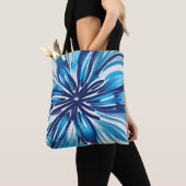 Abstrakt Blue Blume Art Deco Tasche (Von Nahem)