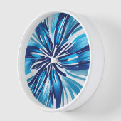 Abstrakt Blue Blume Art Deco Uhr (Winkel)