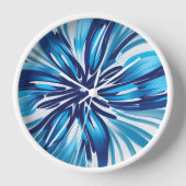 Abstrakt Blue Blume Art Deco Uhr (Vorderseite)