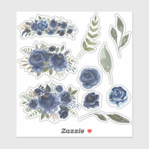 Abstrakt Blue Blume Aufkleber