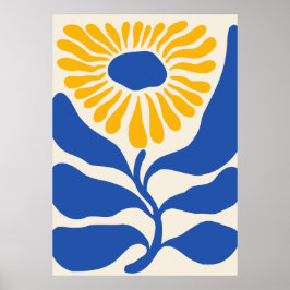 Abstrakt Blue Blume Poster