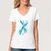 Abstrakt Blue Blume T-Shirt (Vorderseite)