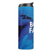 Abstrakt Blue Bold Faith Inspiration Tumbler Thermosbecher (Nach links gedreht)
