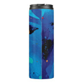 Abstrakt Blue Bold Faith Inspiration Tumbler Thermosbecher (Rückseite)