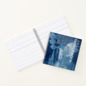 Abstrakt Blue Botanic Sketchbook Monogram Notizblock (Innenseite)