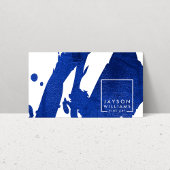 Abstrakt Blue Brushstrokes Designer Visitenkarte