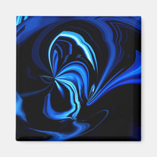 Abstrakt Blue Butterfly Magnet