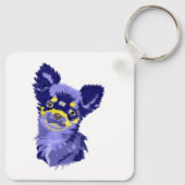 Abstrakt Blue Chihuahua Schlüsselanhänger (Rückseite)