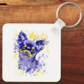 Abstrakt Blue Chihuahua Schlüsselanhänger (Rückseite)