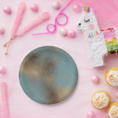 Abstrakt Blue Creme Art Pappteller (Party)