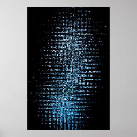 Abstrakt Blue Cubes Poster (Vorne)