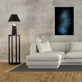 Abstrakt Blue Cubes Poster