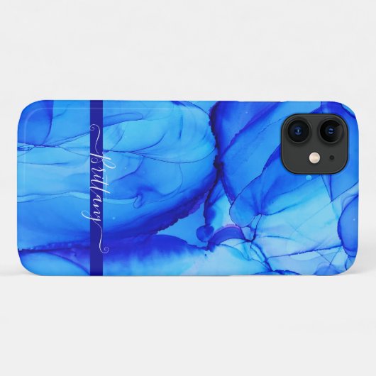 Abstrakt Blue Custom Art Wirbel Case-Mate iPhone Hülle (Rückseite (Horizontal))