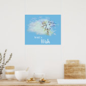 *~* Abstrakt Blue DANDELION machen ein Wunschposte Poster (Küche)