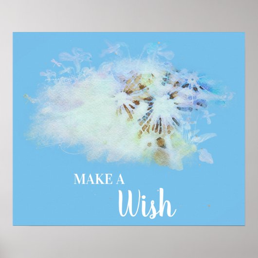 *~* Abstrakt Blue DANDELION machen ein Wunschposte Poster (Vorne)