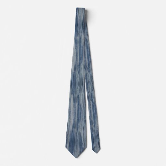Abstrakt Blue Denim Stripe Neck Tie Krawatte (Vorderseite)