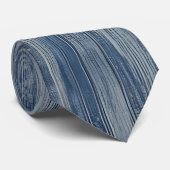 Abstrakt Blue Denim Stripe Neck Tie Krawatte (Gerollt)