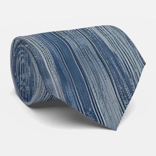 Abstrakt Blue Denim Stripe Neck Tie Krawatte (Gerollt)